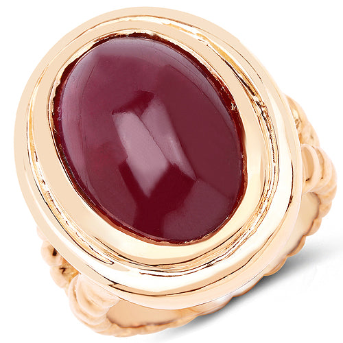 14K Rose Gold Plated 17.60 Carat Genuine Glass Filled Ruby .925 Sterling Silver Ring by Bids.com