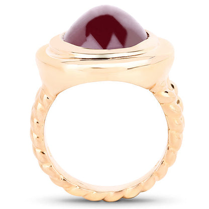 14K Rose Gold Plated 17.60 Carat Genuine Glass Filled Ruby .925 Sterling Silver Ring by Bids.com