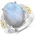 10.56 Carat Genuine Labradorite and White Diamond 14K Yellow Gold with .925 Sterling Silver Ring by Bids.com