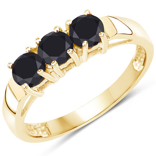 0.99 Carat Genuine Black Diamond .925 Sterling Silver Ring  DestGlow