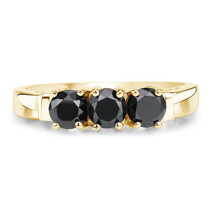 0.99 Carat Genuine Black Diamond .925 Sterling Silver Ring  DestGlow