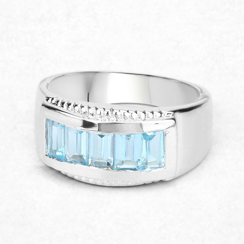 1.75 Carat Genuine Blue Topaz .925 Sterling Silver Ring by Bids.com