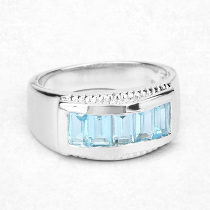 1.75 Carat Genuine Blue Topaz .925 Sterling Silver Ring by Bids.com