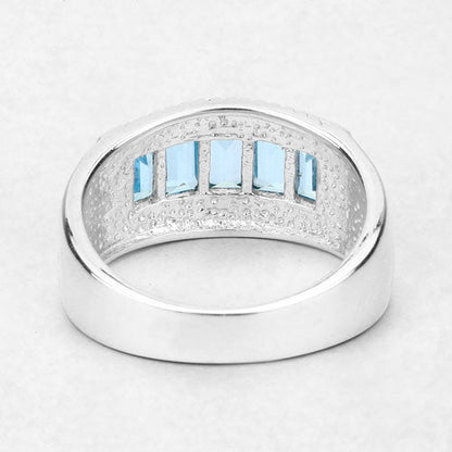 1.75 Carat Genuine Blue Topaz .925 Sterling Silver Ring by Bids.com