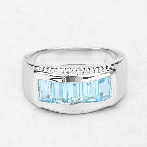 1.75 Carat Genuine Blue Topaz .925 Sterling Silver Ring by Bids.com