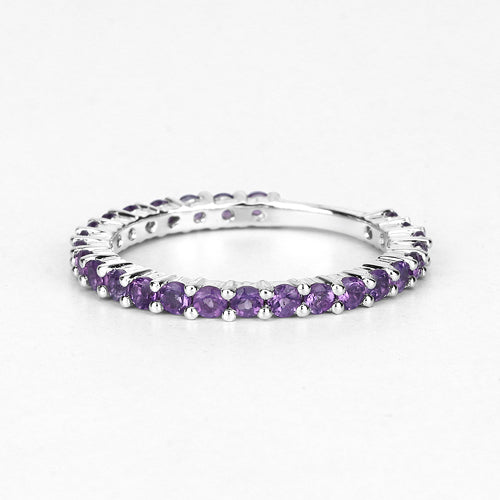 0.78 Carat Genuine Amethyst .925 Sterling Silver Ring  DestGlow