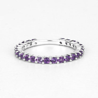 0.78 Carat Genuine Amethyst .925 Sterling Silver Ring  DestGlow