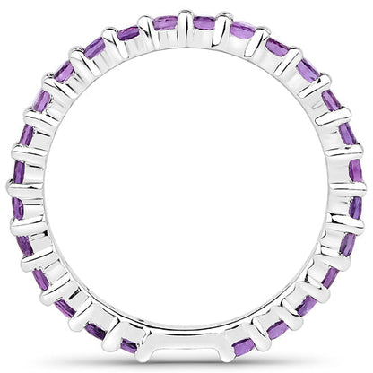 0.78 Carat Genuine Amethyst .925 Sterling Silver Ring  DestGlow