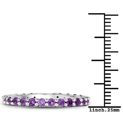 0.78 Carat Genuine Amethyst .925 Sterling Silver Ring  DestGlow
