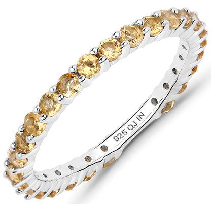 0.81 Carat Genuine Citrine .925 Sterling Silver Ring  DestGlow
