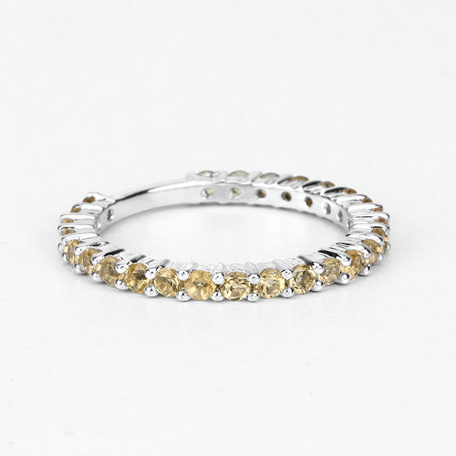 0.81 Carat Genuine Citrine .925 Sterling Silver Ring  DestGlow
