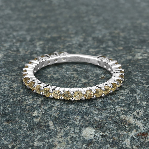 0.81 Carat Genuine Citrine .925 Sterling Silver Ring  DestGlow