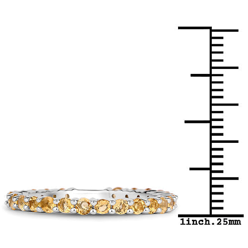 0.81 Carat Genuine Citrine .925 Sterling Silver Ring  DestGlow