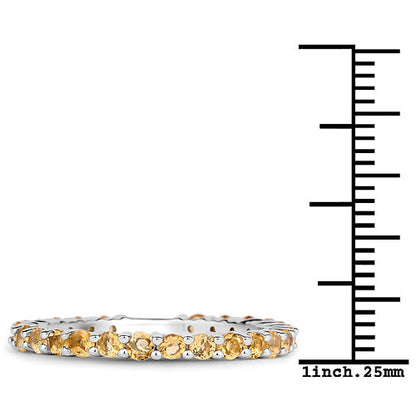 0.81 Carat Genuine Citrine .925 Sterling Silver Ring  DestGlow