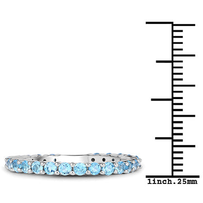 0.94 Carat Genuine Swiss Blue Topaz .925 Sterling Silver Ring by Bids.com