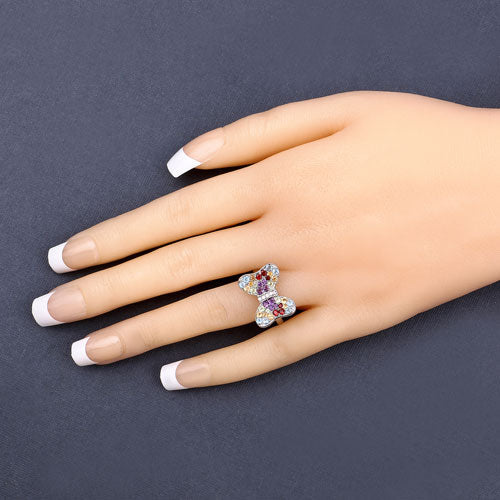 1.18 Carat Genuine Multi Stones .925 Sterling Silver Ring by Bids.com