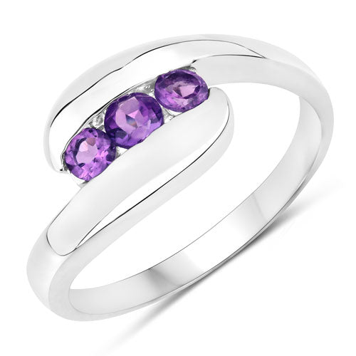 0.54 Carat Genuine Amethyst .925 Sterling Silver Ring by Bids.com