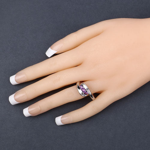 0.54 Carat Genuine Amethyst .925 Sterling Silver Ring by Bids.com