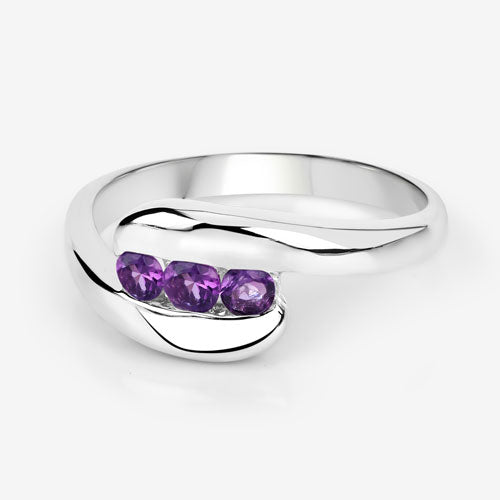 0.54 Carat Genuine Amethyst .925 Sterling Silver Ring by Bids.com