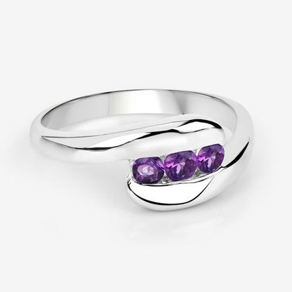 0.54 Carat Genuine Amethyst .925 Sterling Silver Ring by Bids.com