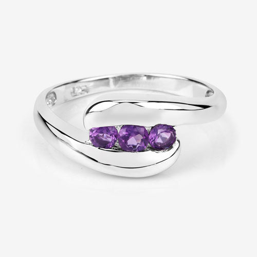 0.54 Carat Genuine Amethyst .925 Sterling Silver Ring by Bids.com