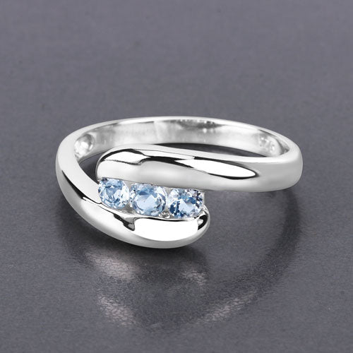 0.74 Carat Genuine Blue Topaz .925 Sterling Silver Ring by Bids.com
