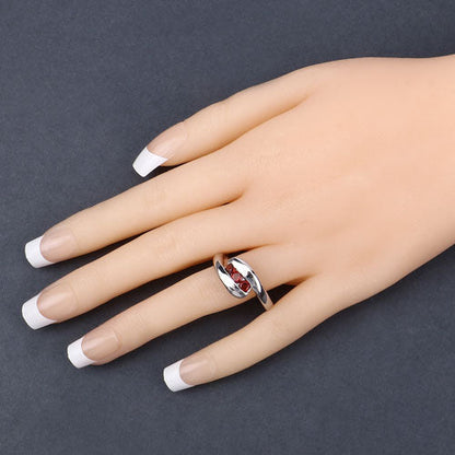 0.74 Carat Genuine Garnet .925 Sterling Silver Ring  DestGlow