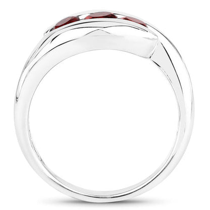 0.74 Carat Genuine Garnet .925 Sterling Silver Ring  DestGlow