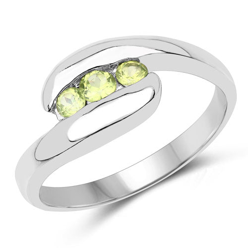 0.56 Carat Genuine Peridot .925 Sterling Silver Ring by Bids.com