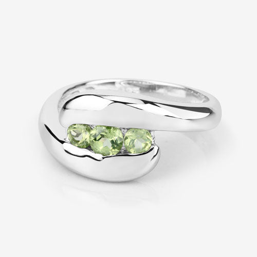 0.56 Carat Genuine Peridot .925 Sterling Silver Ring by Bids.com