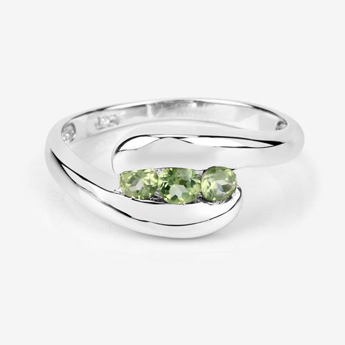 0.56 Carat Genuine Peridot .925 Sterling Silver Ring by Bids.com