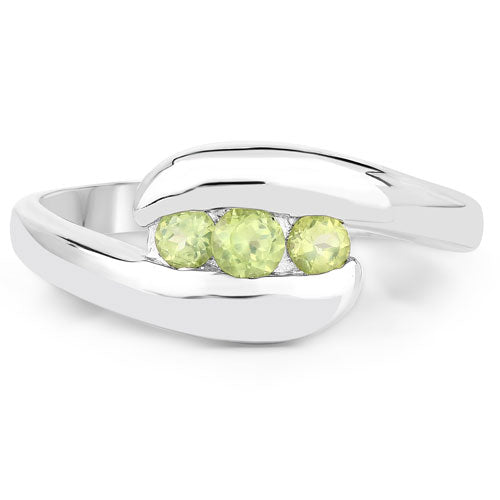 0.56 Carat Genuine Peridot .925 Sterling Silver Ring by Bids.com
