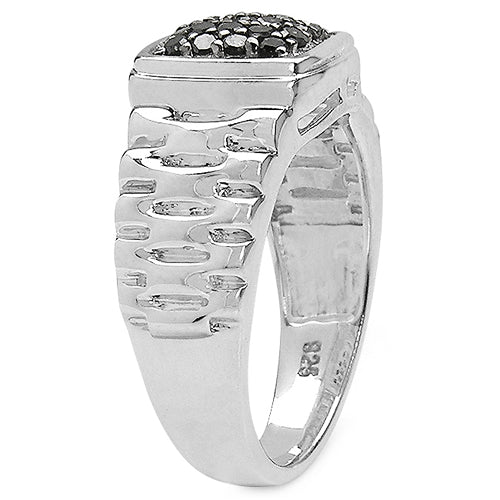 0.22 Carat Genuine Black Diamond .925 Sterling Silver Ring by Bids.com