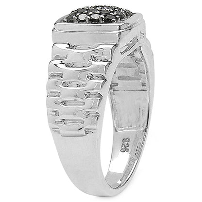 0.22 Carat Genuine Black Diamond .925 Sterling Silver Ring by Bids.com