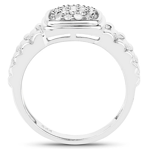 0.25 Carat Genuine White Diamond .925 Sterling Silver Ring by Bids.com