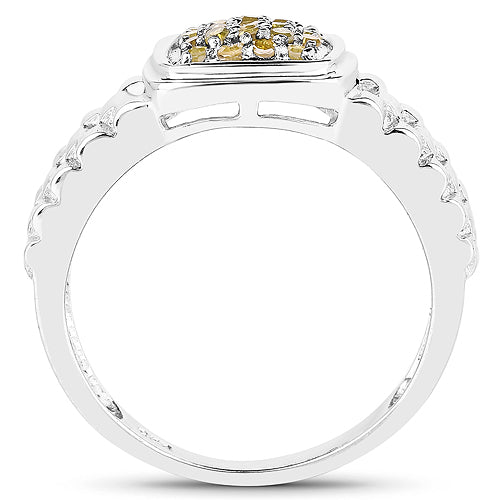 0.25 Carat Genuine Yellow Diamond .925 Sterling Silver Ring by Bids.com