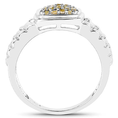 0.25 Carat Genuine Yellow Diamond .925 Sterling Silver Ring by Bids.com