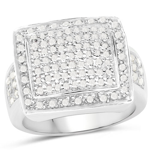 0.61 Carat Genuine White Diamond .925 Sterling Silver Ring by Bids.com