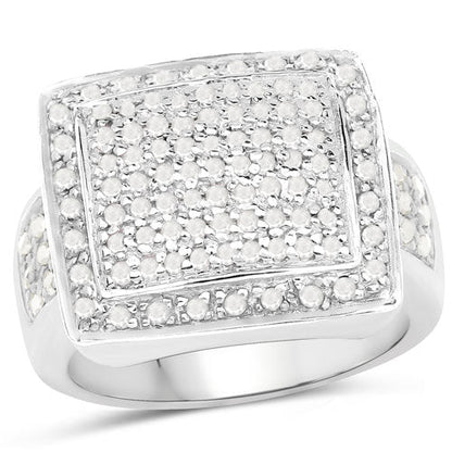 0.61 Carat Genuine White Diamond .925 Sterling Silver Ring by Bids.com