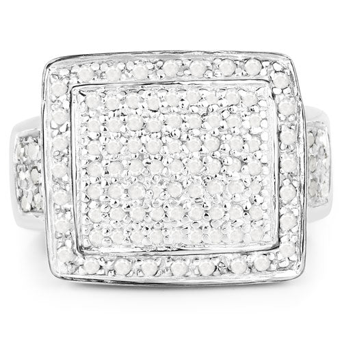 0.61 Carat Genuine White Diamond .925 Sterling Silver Ring by Bids.com