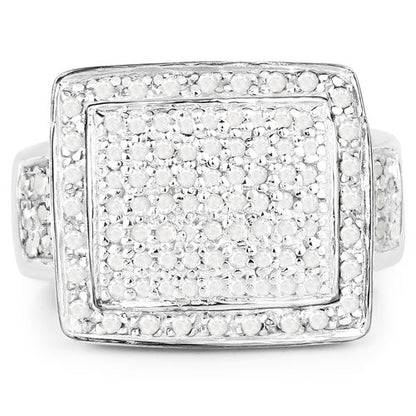 0.61 Carat Genuine White Diamond .925 Sterling Silver Ring by Bids.com