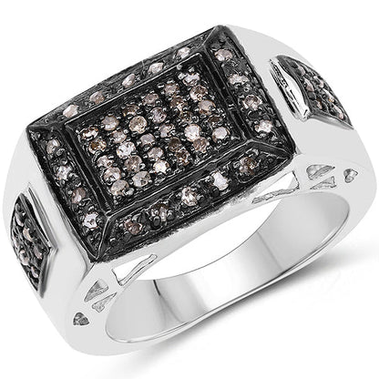 0.52 Carat Genuine Champagne Diamond .925 Sterling Silver Ring by Bids.com