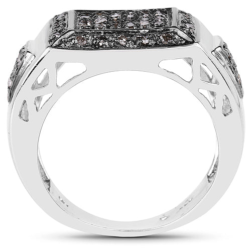 0.52 Carat Genuine Champagne Diamond .925 Sterling Silver Ring by Bids.com