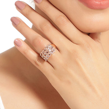 14K Rose Gold Plated 3.30 Carat Genuine Morganite .925 Sterling Silver Ring by Bids.com