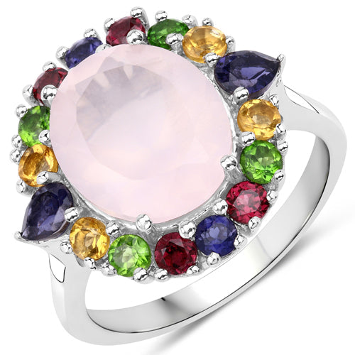 5.52 Carat Genuine Multi Stones .925 Sterling Silver Ring by Bids.com