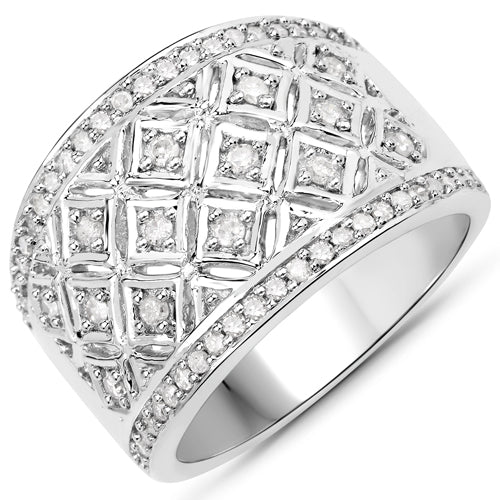 0.52 Carat Genuine White Diamond .925 Sterling Silver Ring by Bids.com