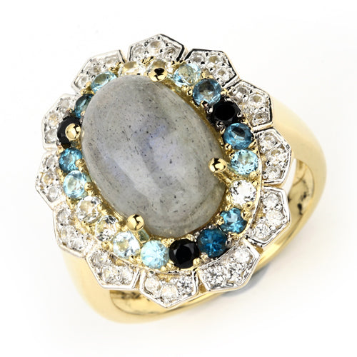 5.63 Carat Genuine Multi Stones .925 Sterling Silver Ring by Bids.com