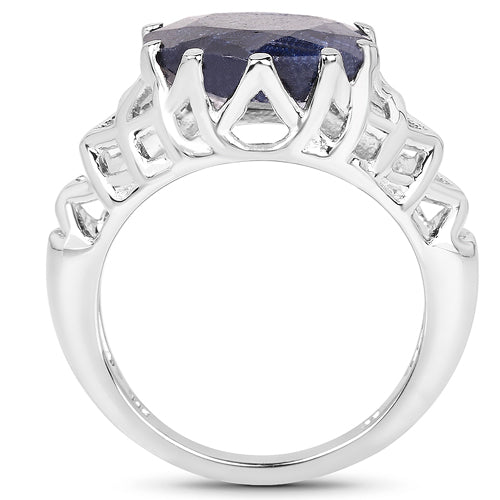 5.94 Carat Dyed Sapphire .925 Sterling Silver Ring by Bids.com