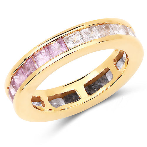 14K Yellow Gold Plated 4.32 Carat Genuine Multi Sapphire .925 Sterling Silver Ring by Bids.com