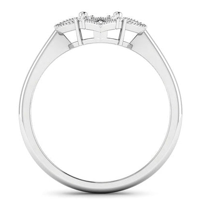 0.20 Carat Genuine White Diamond 14K White Gold Semi Mount Ring - holds 8x6mm Oval Gemstone by Bids.com
